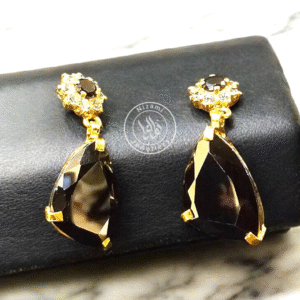 black teardrop gemstones Earrings